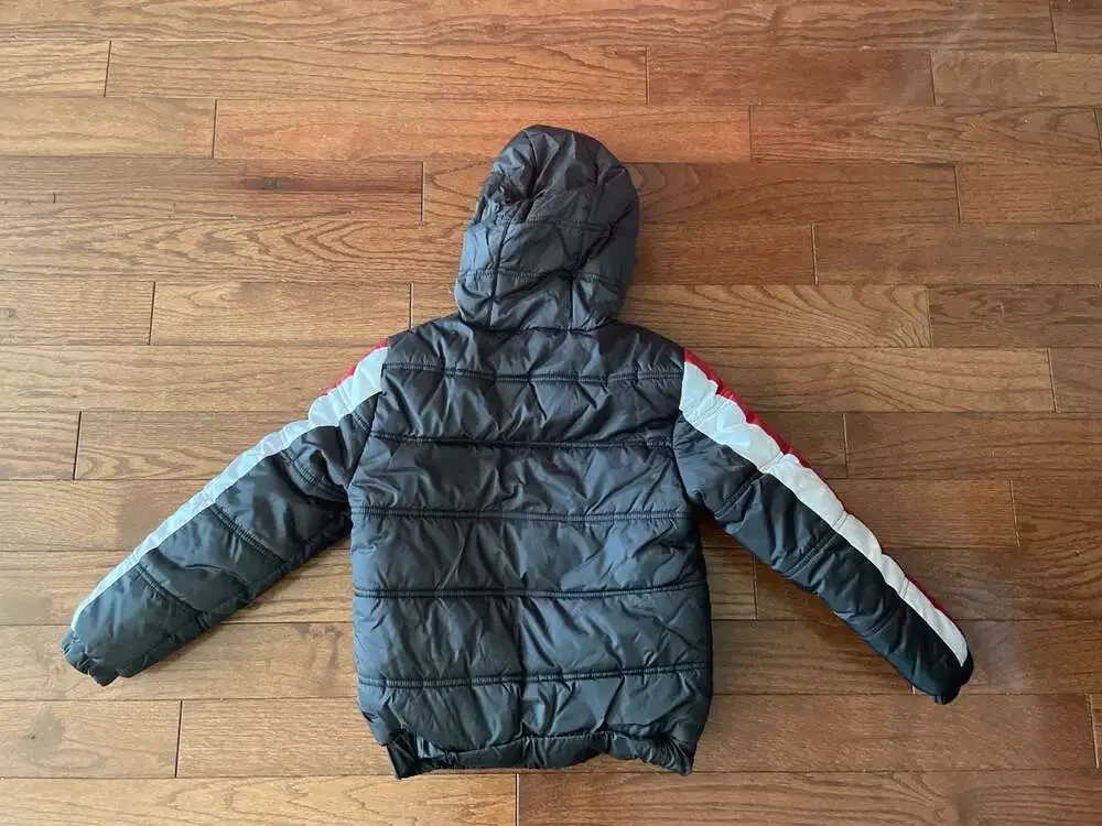Y2K Nike Jordan Boys Puffer Jacket Black Red Hooded Size M 10-12‎